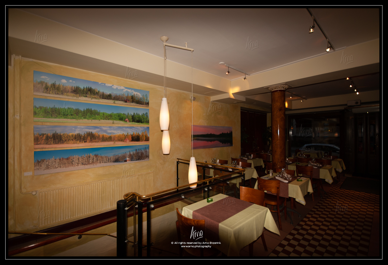 Four seasons printed on canvas for an exhibition